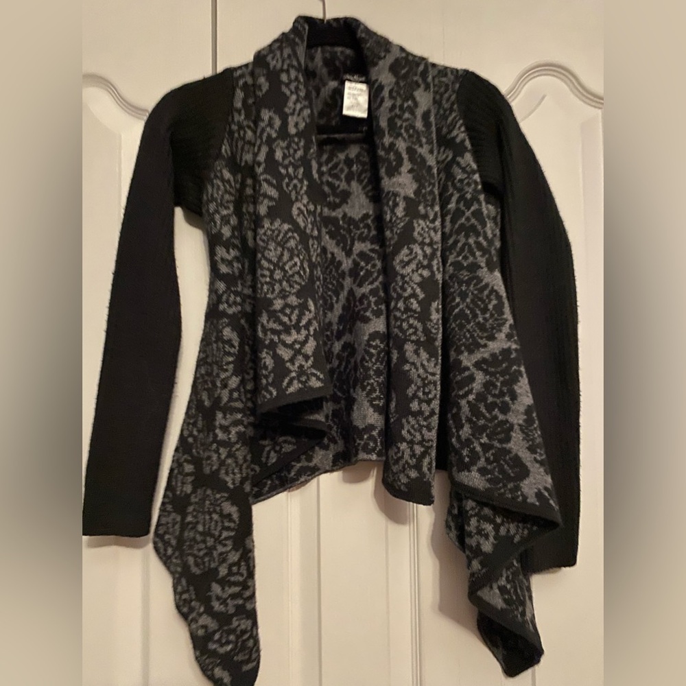 Wool blend Black and Gray Women's Cardigan